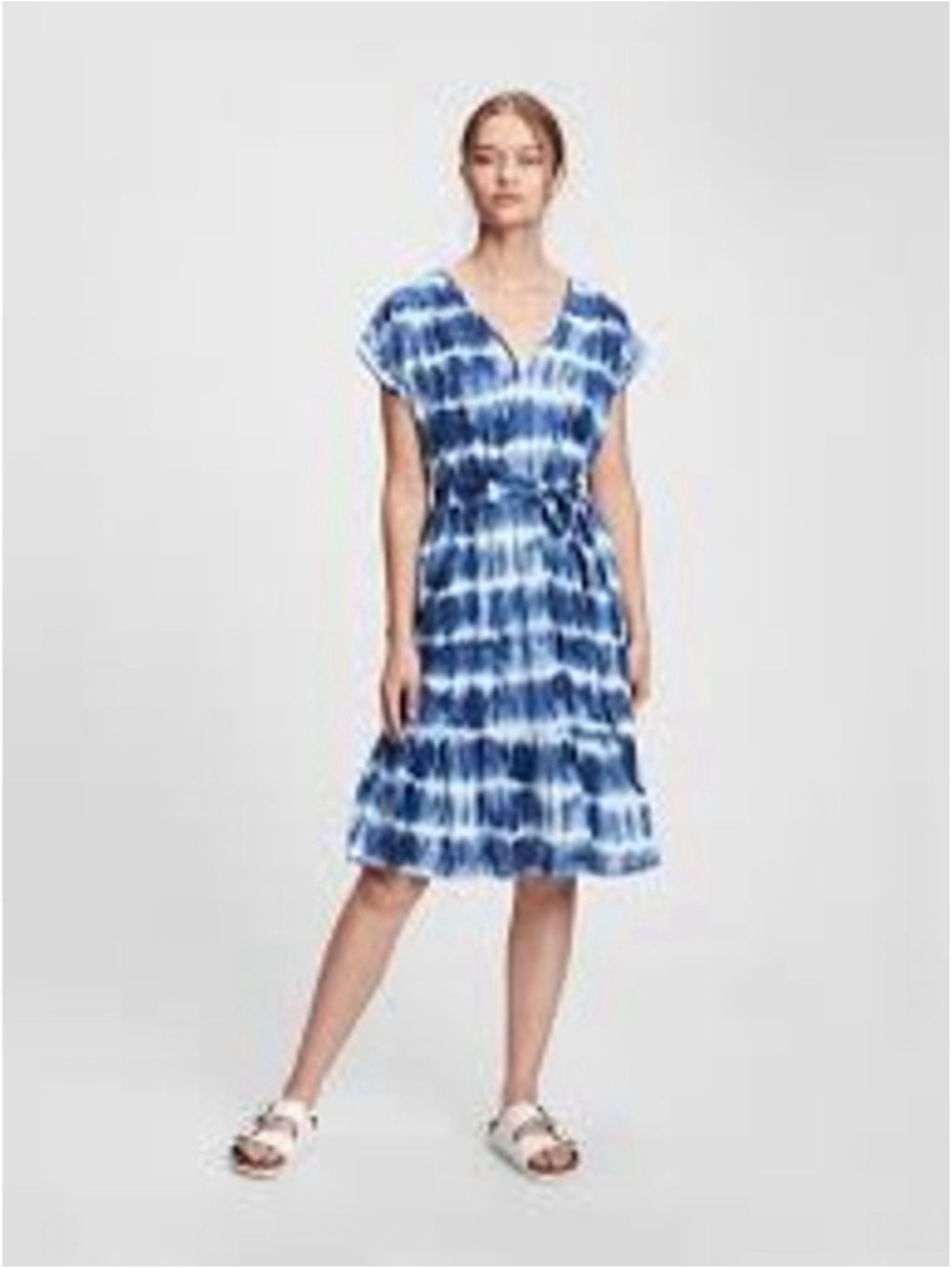 Gap Tie Dye Midi Dress Size L Blue White